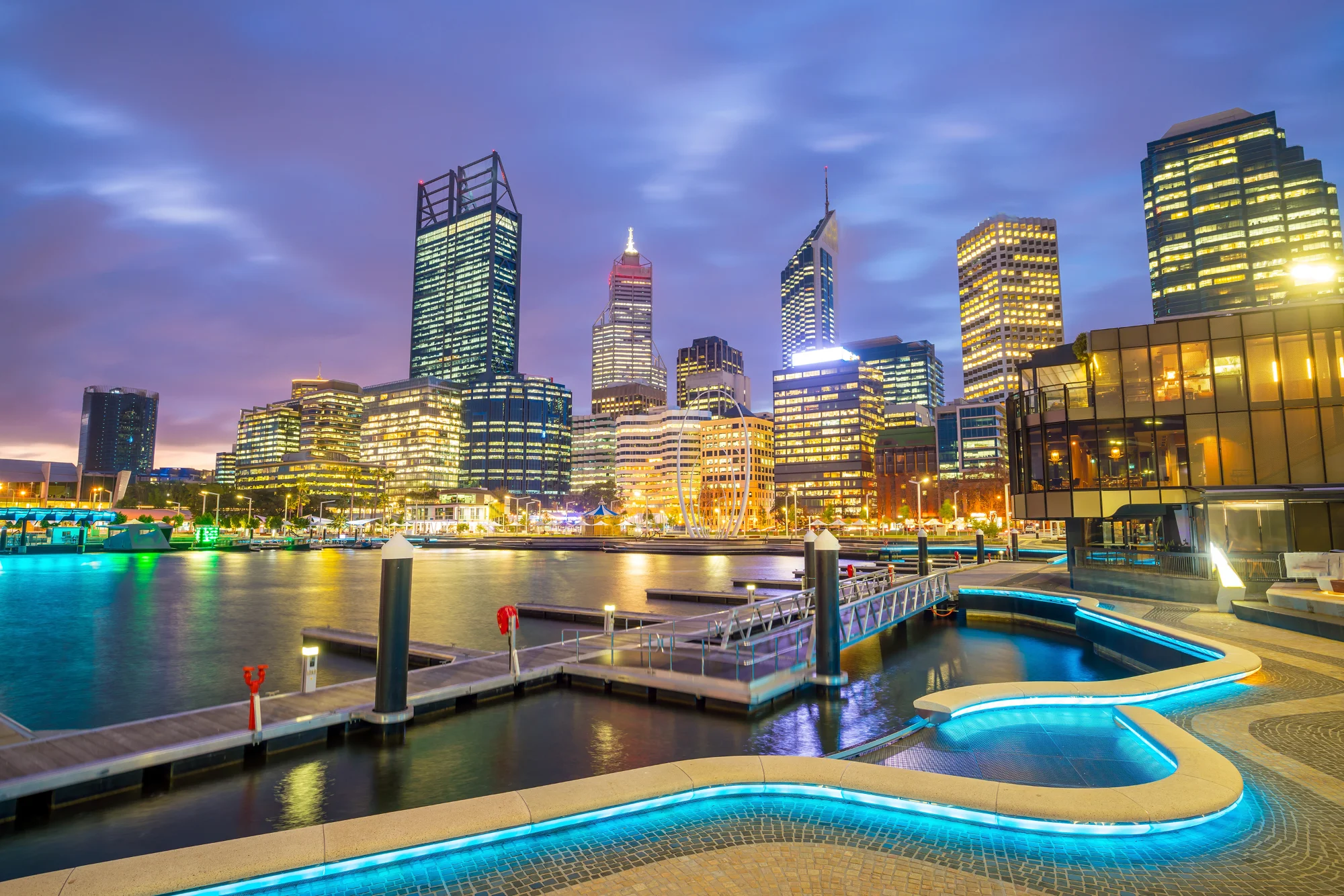 Perth skyline, the city where Edge works on the ground while FIFO clients are on site
